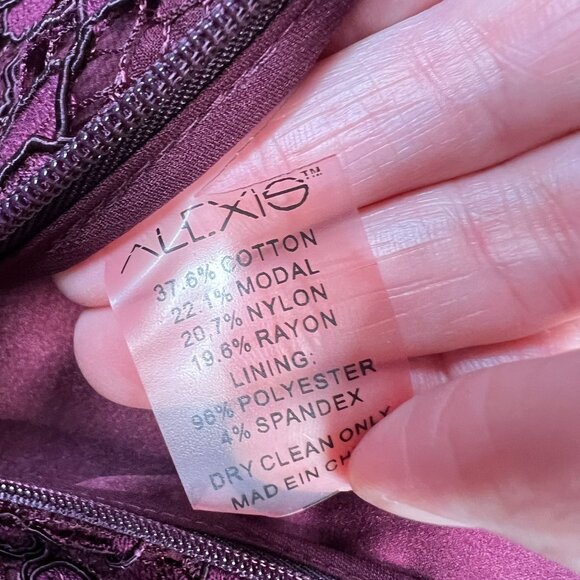 Alexis Evie Lace Sheath Burgundy Midi Dress Cold Shoulder Wine Medium - Picture 16 of 16